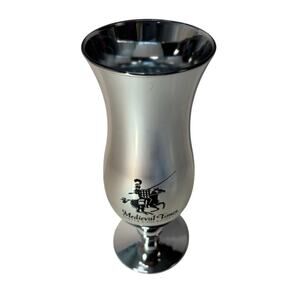 Medieval Times Silver Metal Goblet 14 oz Chalice 8" Hurricane